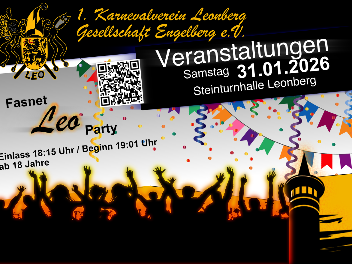 🎉 Einladung zur Fasnet Leo Party 2026 🎉